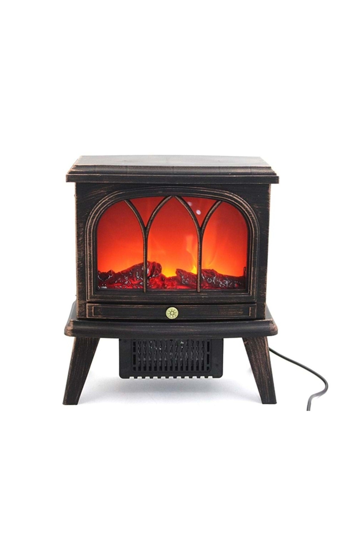 Vinatge Retro Ayaklı Elektirikli Dekoratif Şömine & Gece Lambası