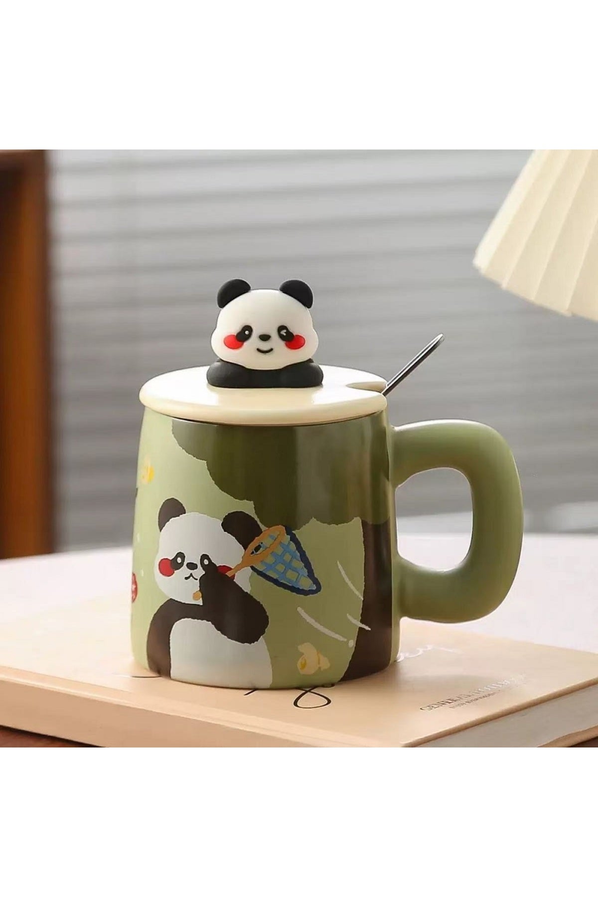 500ml Sevimli Karikatür Panda Yüksek Sıcaklığa Dayanıklı Seramik Kupa