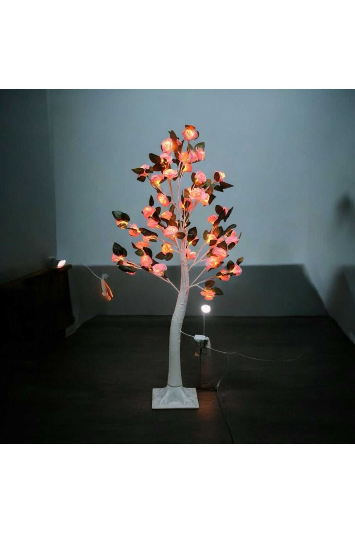 24LED Masa Lambası Gül Çiçek Ağacı USB Gece Işıkları Noel Dekorasyon Hediye Çocuk Odası Aydınlatma