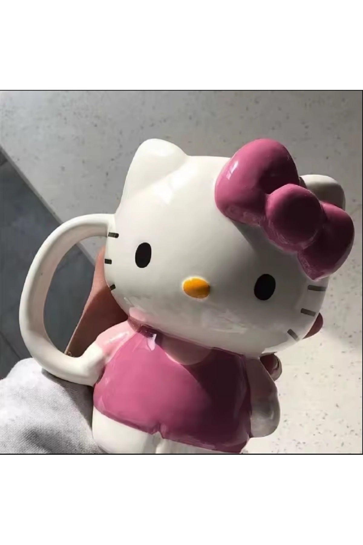 500ml Sanrio Hello Kitty Karikatür Sevimli Seramik Yüksek Görünüm Yaratıcı Büyük Kapasiteli Kupa