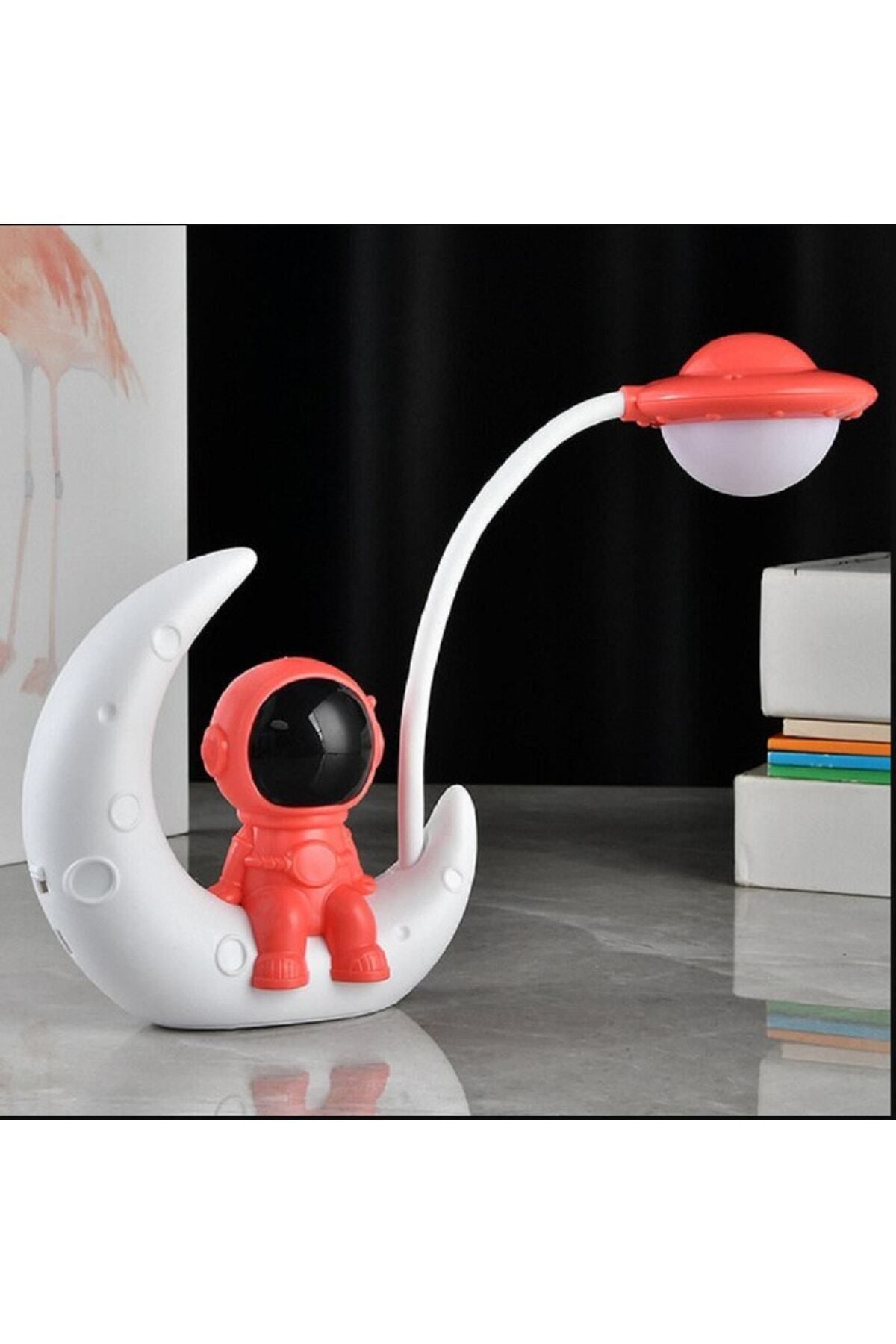 Astronot Ay Gece Lambası Çocuk Usb Şarj Edilebilir Led Lamba