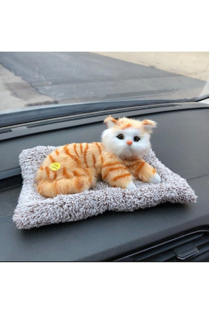 Simülasyon Kedi Peluş Oyuncak Aktif Karbon Gerçekçi Kedi Bambu Kömür Arıtma Gerçek Hayat Peluş