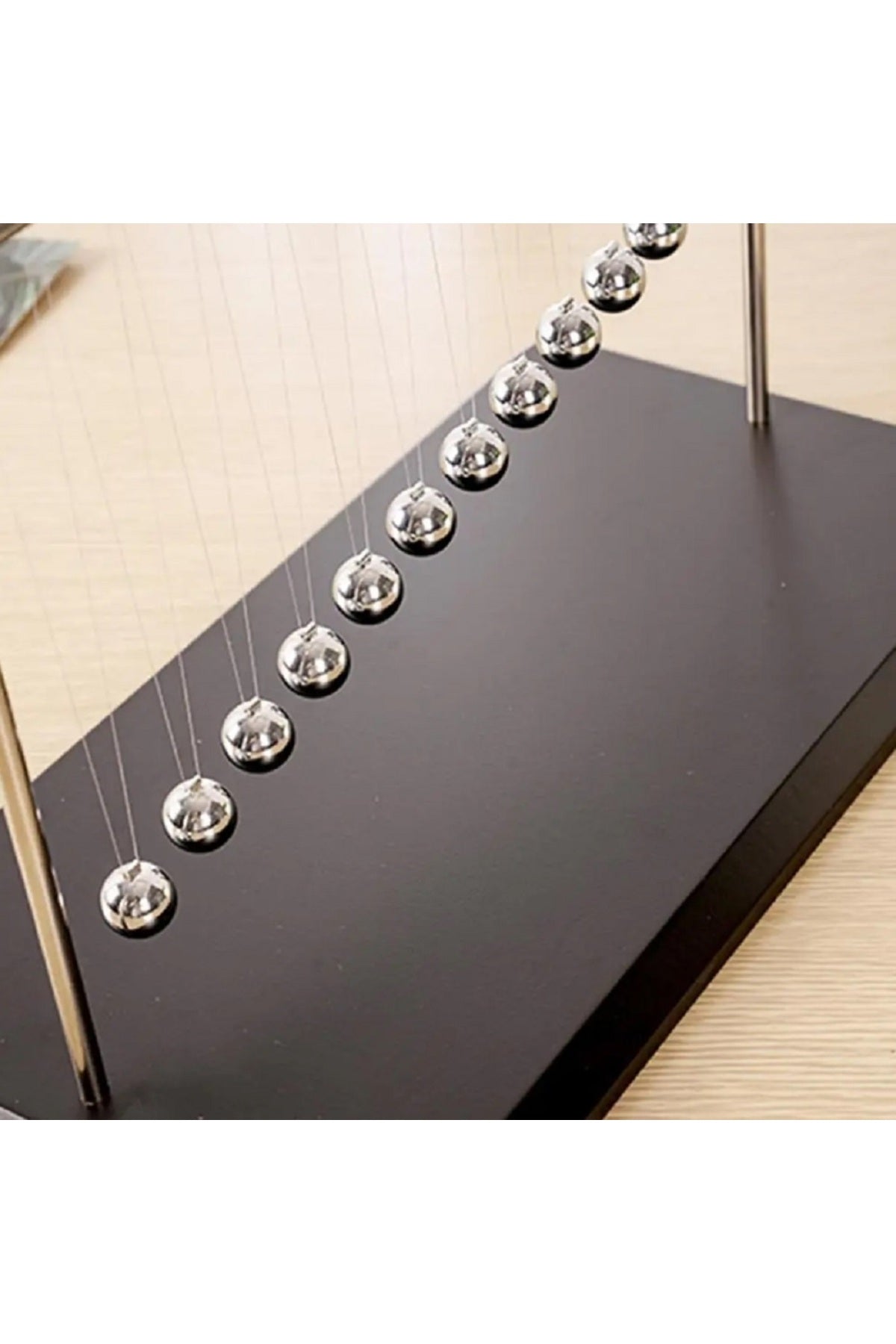 Mermer Standlı Newtons Beşiği Denge Topları Bilim Fizik Gadget Masaüstü Dekorasyon Aksesuar Obje