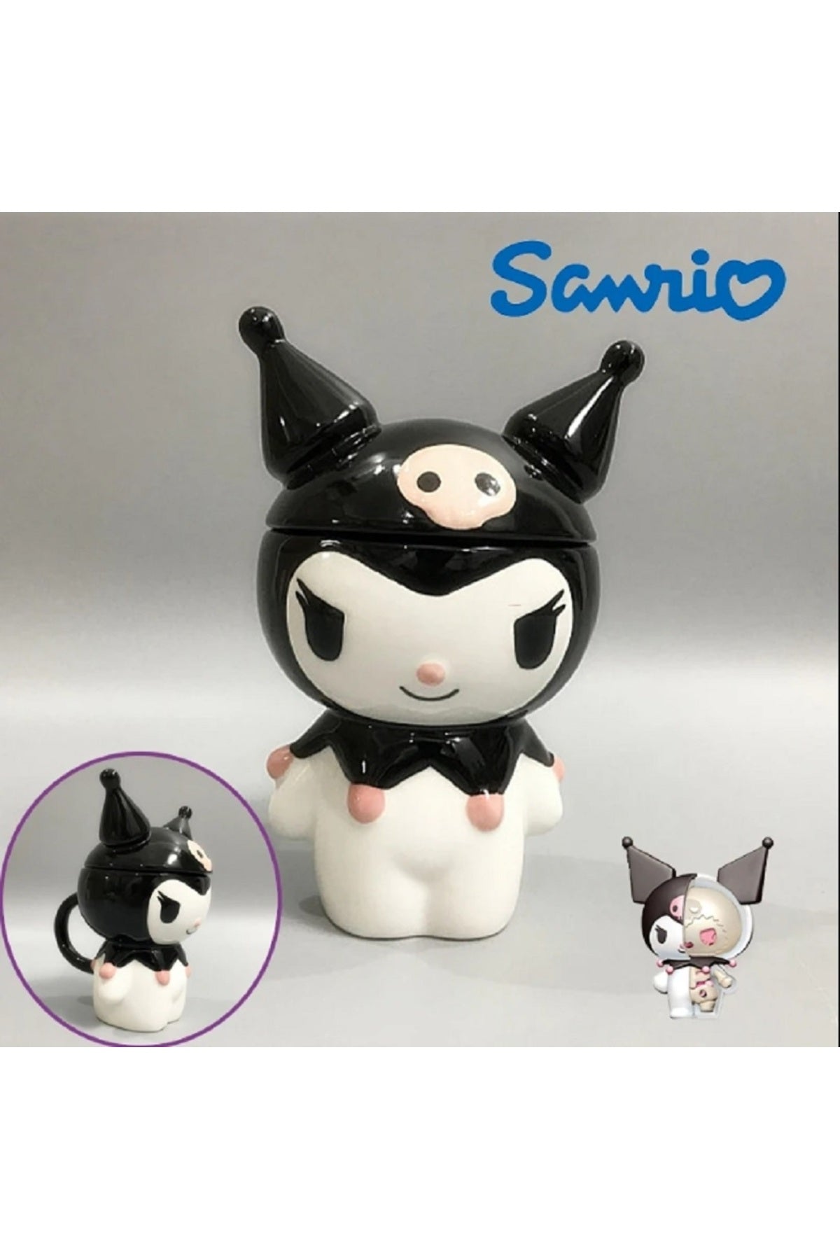 350ml Sanrio Kuromi Sevimli Karikatür Seramik Kupa Süt Kahve Çay Sofra Drinkware