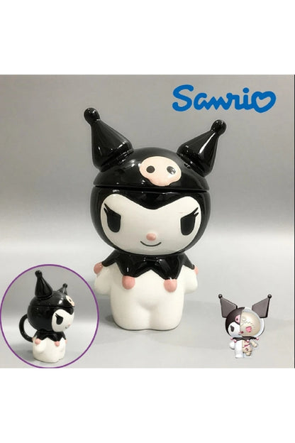 350ml Sanrio Kuromi Sevimli Karikatür Seramik Kupa Süt Kahve Çay Sofra Drinkware