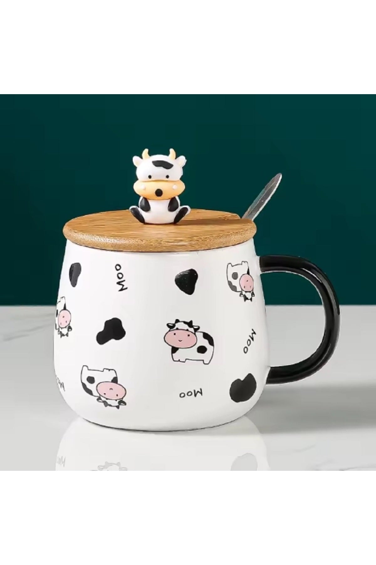 480ml Karikatür Seramik Fincan Yaratıcı Sevimli İnek Kupa Pot Göbekli Meşrubat Bardağı