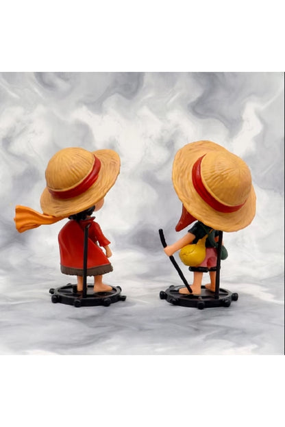 3 adet/Takım Tek Parça Sevimli Luffy PVC Anime Aksiyon Figür Biblo Oyuncak