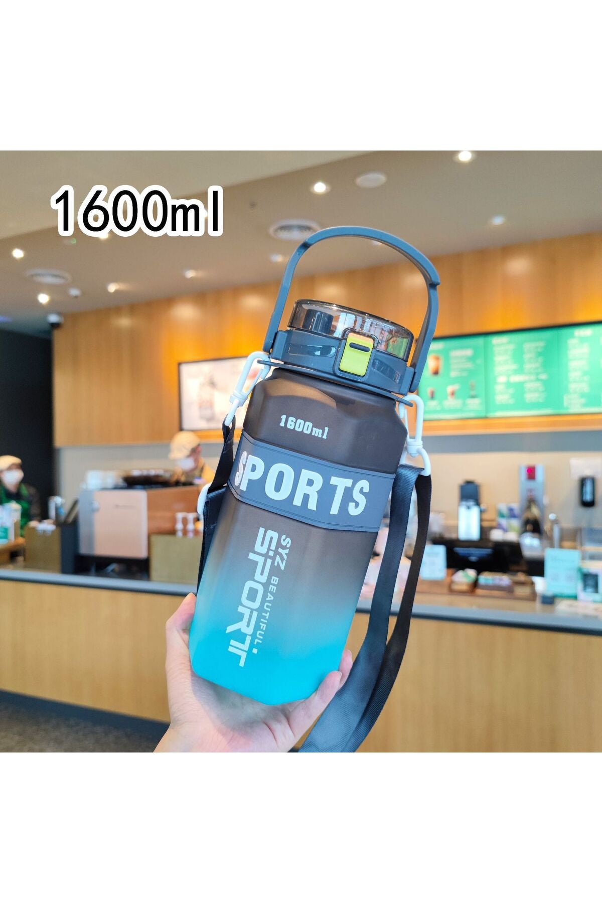 Sport 1600ML Kilitlenebilir Askılıklı Damlatmaz Su Matarası