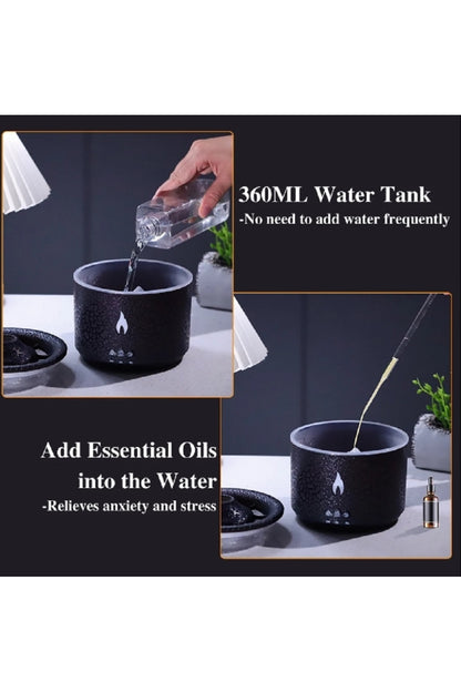 450Ml Alev Hava Nemlendirici Yangın Aroma Yayıcı Ultrasonik Buğu Yapıcı Uçucu Yağ Denizanası