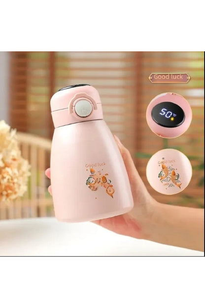 500ml Büyük Kapasiteli Paslanmaz Çelik Taşınabilir Lcd Göstergeli Sticker Termos