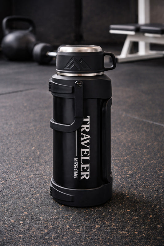 1200 Ml Çift Katmanlı Vakumlu Çelik Termos Taşıma Saplı Sızdırmaz Outdoor Büyük Boy