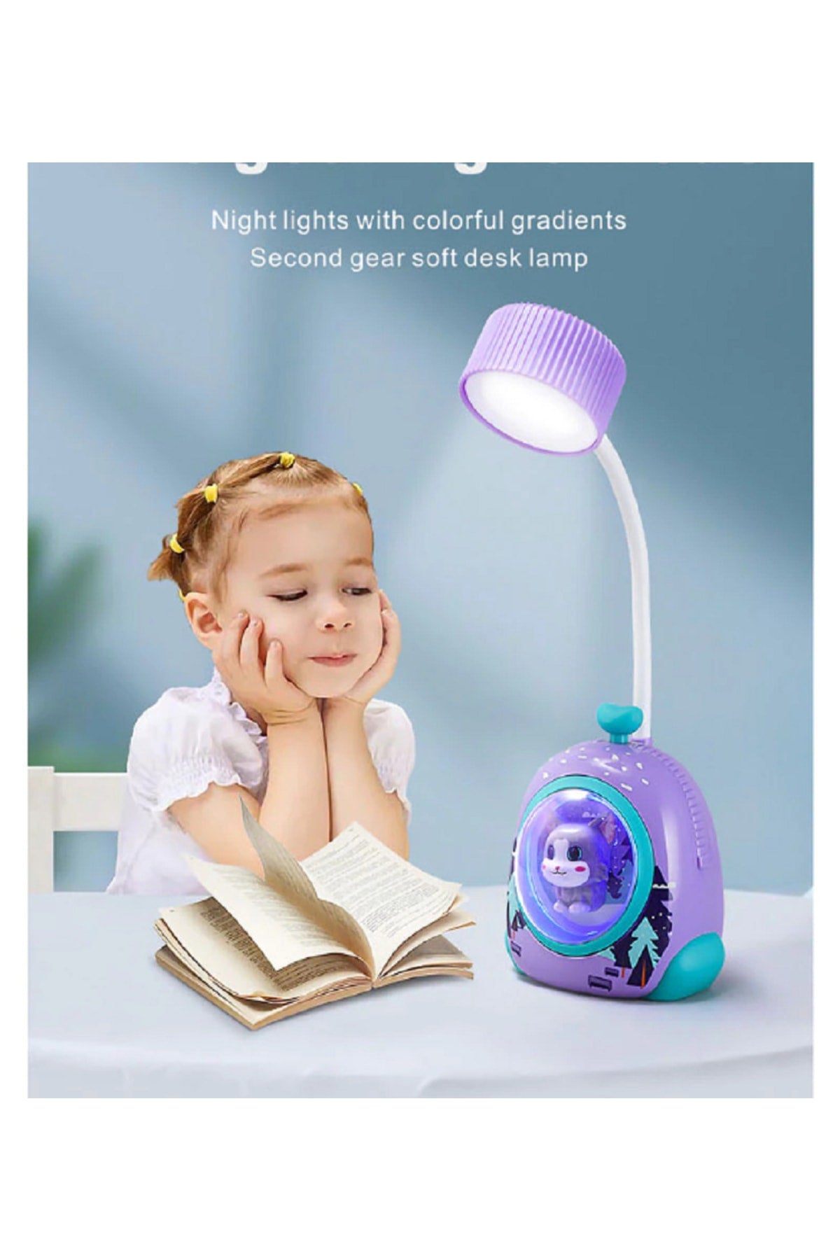 Led Masa Lambası Yaratıcı Karikatür Göz Koruma Gece Lambası Öğrenci Çalışma Lambası
