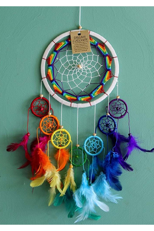 8 Çakra Renkli Örümcek Ağı Düş Kapanı/Dreamcatcher
