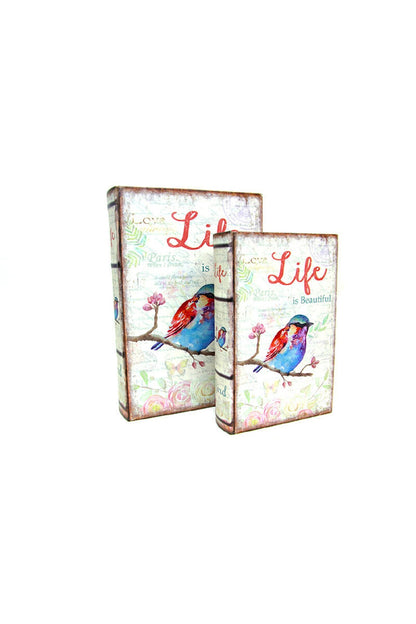 Kutu Kitap Life 2'li Set Süsler Ev Oturma Odası TV kabine Masaüstü Ofis Dekorasyon