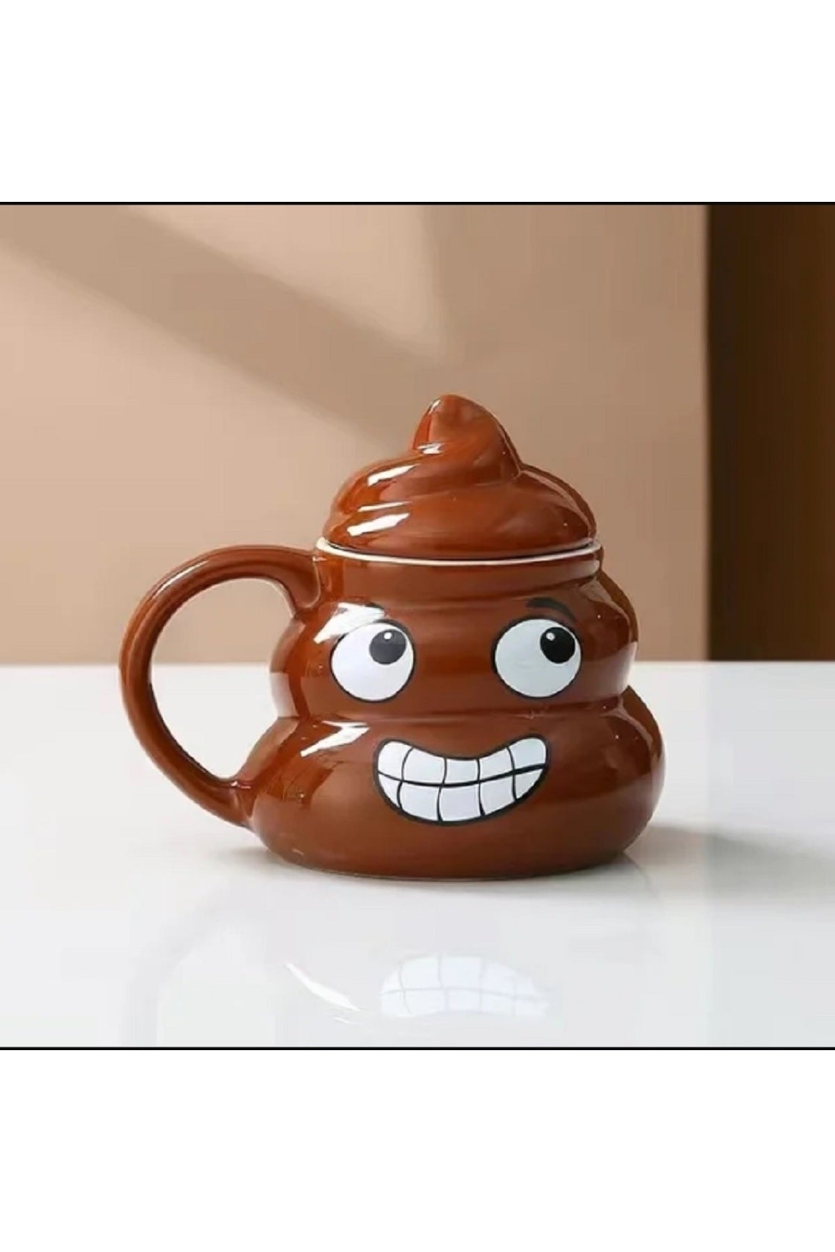 450ml Karikatür Gülümse Poop Kupa Çay Kahve Kupası Komik Mizah Hediye 3D Kupalar Handgrip Drinkware