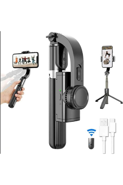 L08 Bluetooth El Gimbal Sabitleyici Cep Telefonu İçin Selfie Sopa Tutucu Ayarlanabilir Standı