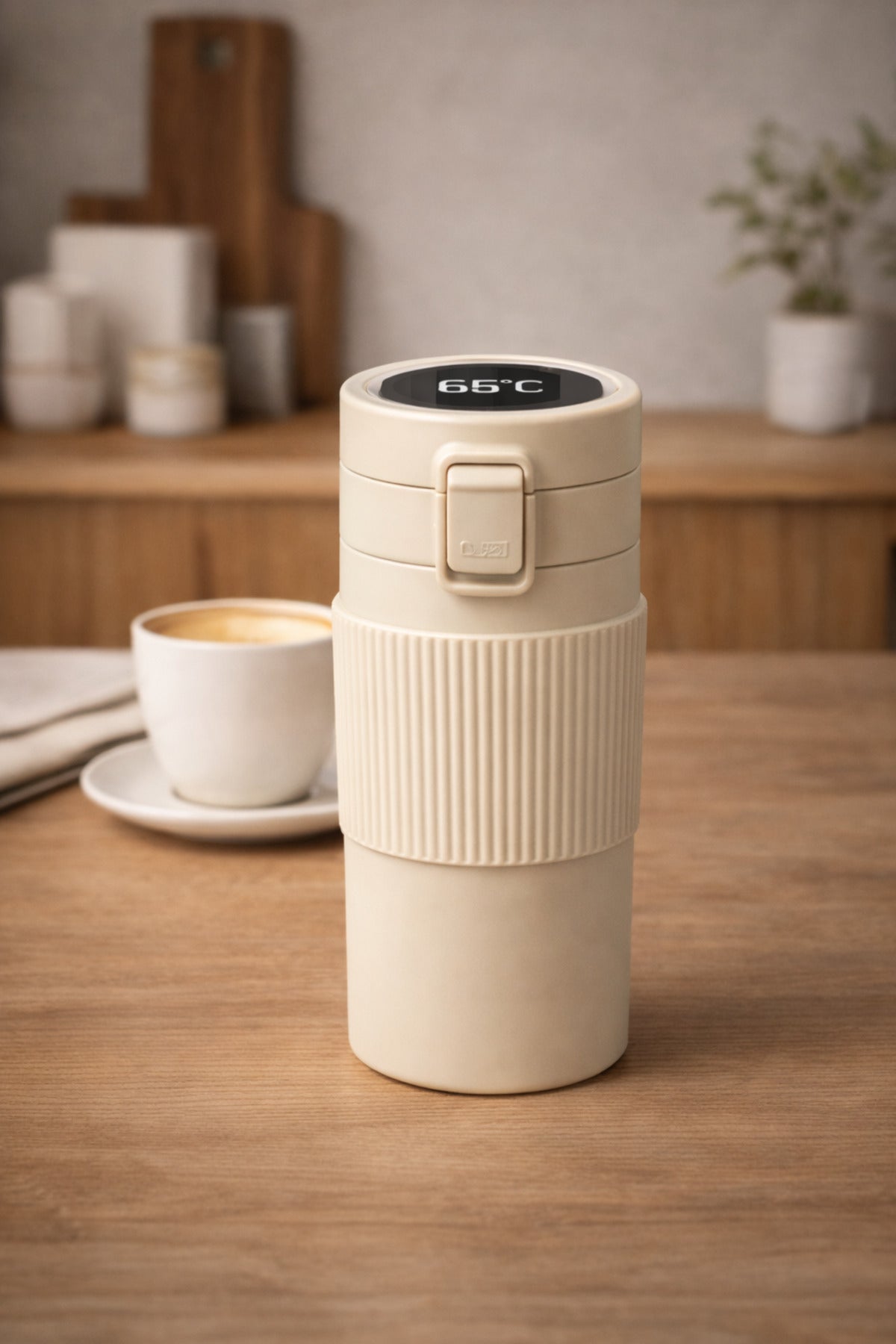 500 Ml Dijital Göstergeli Çelik Termos Mug Vakumlu Isı Yalıtımlı Sızdırmaz Kapak Bardak