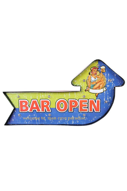 Bar Open Temalı Ledli Bar Tabelası Süsler Ev Oturma Odası TV kabine Masaüstü Ofis Dekorasyon