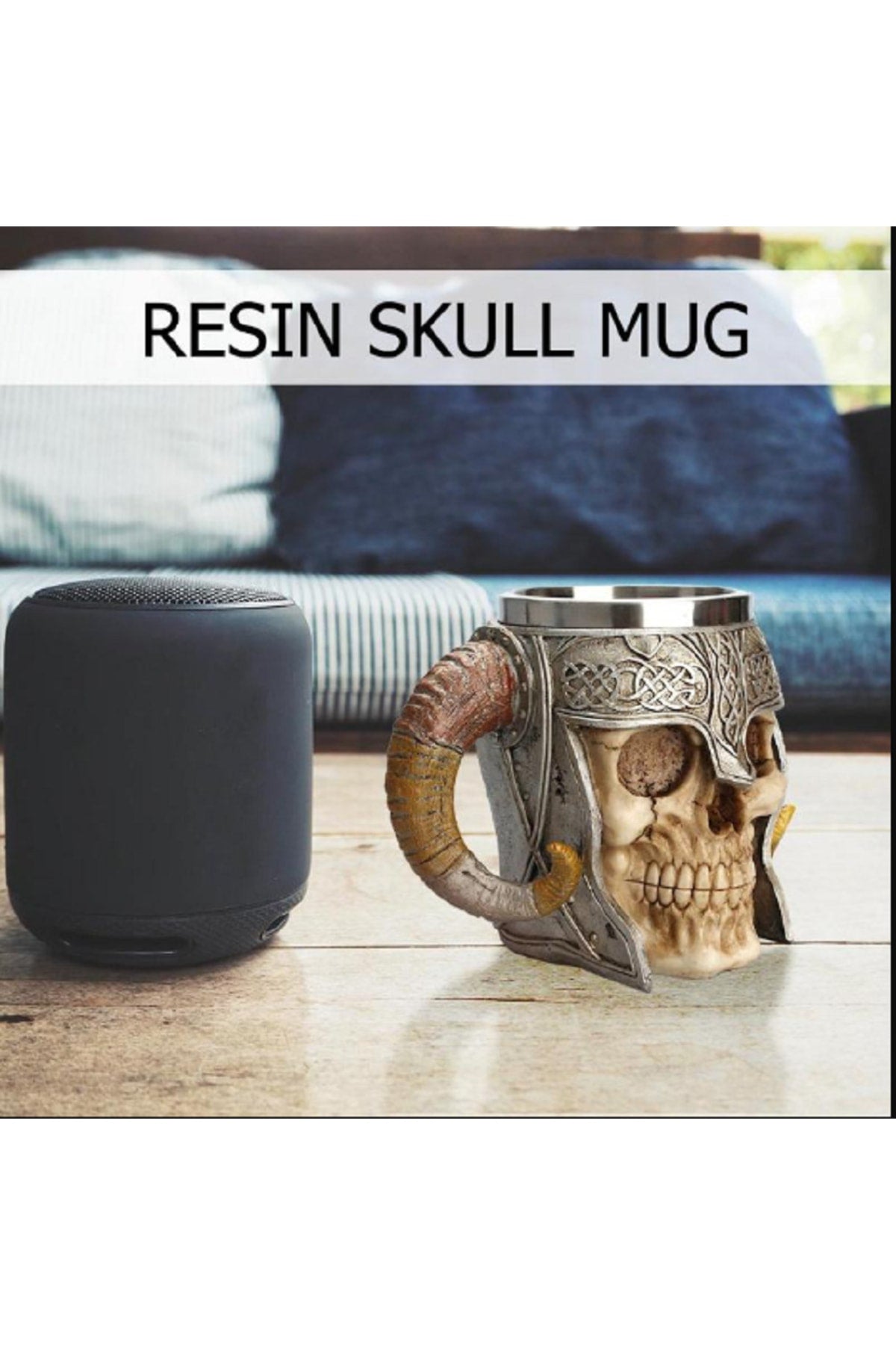 Paslanmaz Çelik Kupa Kafatası Viking Bira Kahve Içme Bardağı