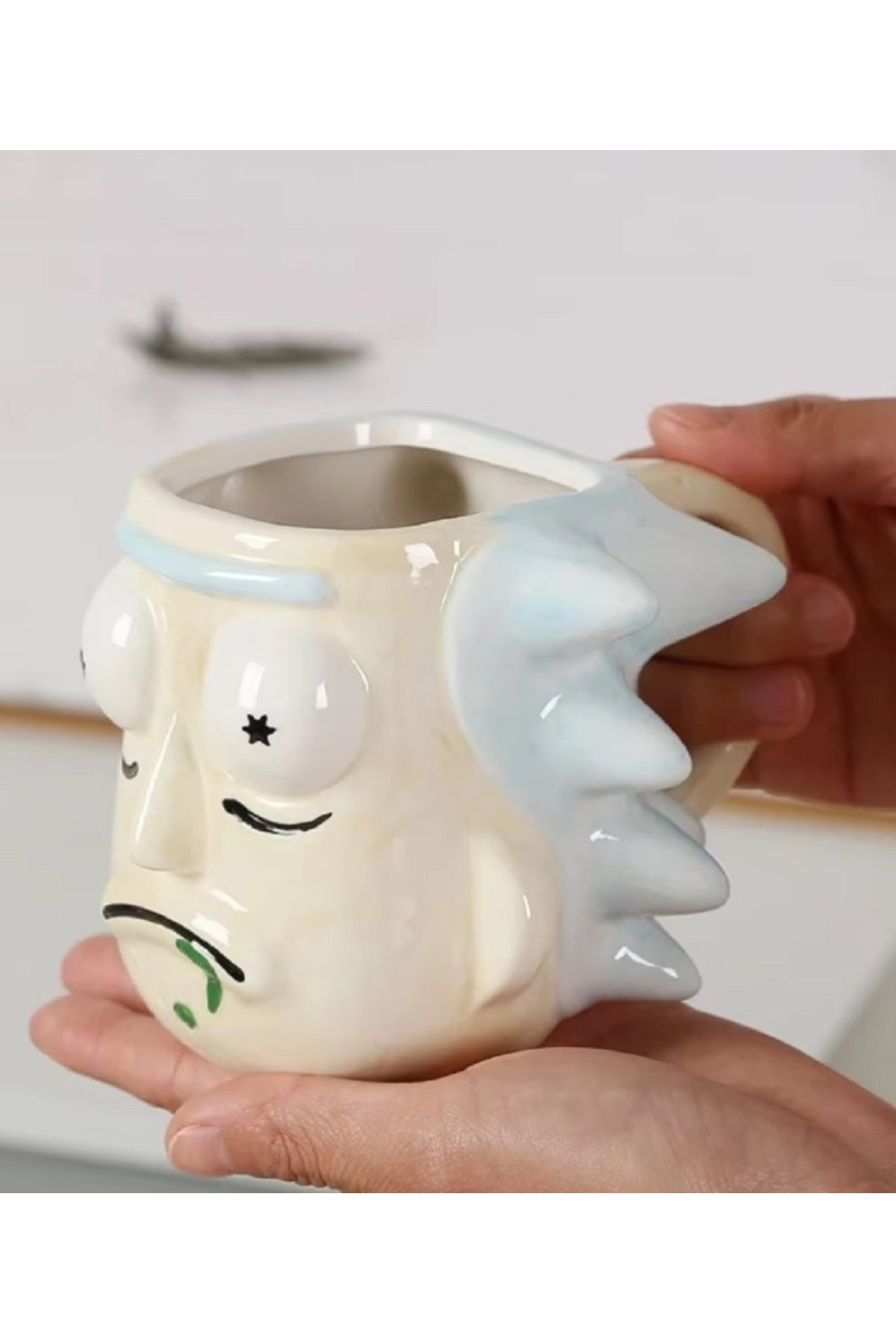 500ml 3D Yaşlı ve Çocuk Kupa Büyük Kapasiteli Seramik Bardak