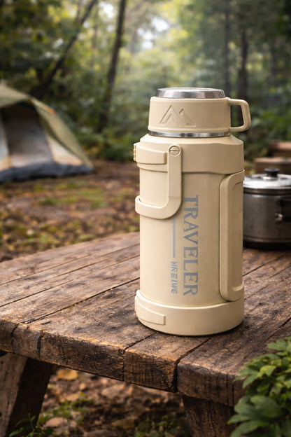 2000 Ml Çift Katmanlı Vakumlu Çelik Termos Taşıma Saplı Sızdırmaz Outdoor Büyük Boy