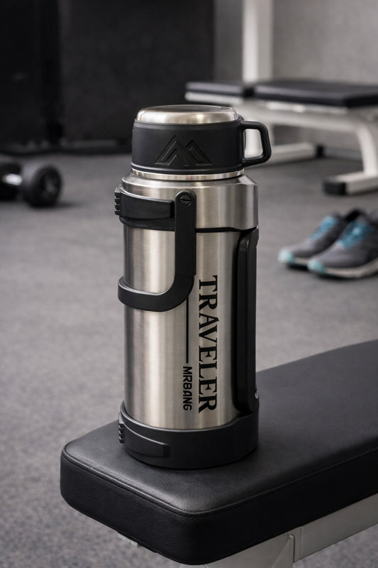 1200 Ml Çift Katmanlı Vakumlu Çelik Termos Taşıma Saplı Sızdırmaz Outdoor Büyük Boy