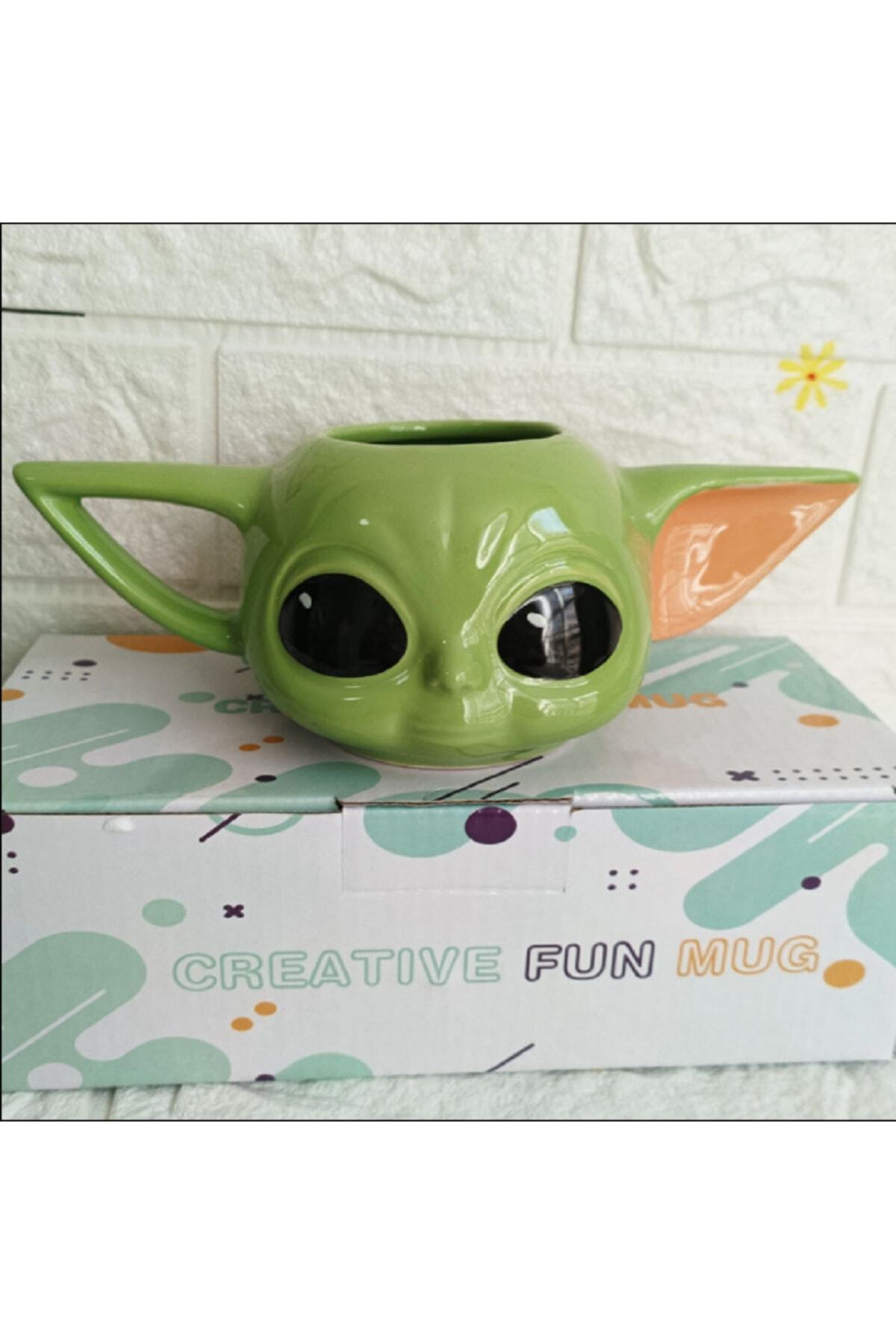 300ml Sevimli 3d Baby Yoda Seramik Özel Kupa Bardak Baby Anahtarlık Hediye