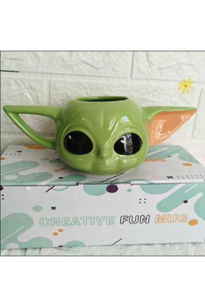 300ml Sevimli 3d Baby Yoda Seramik Özel Kupa Bardak Baby Anahtarlık Hediye