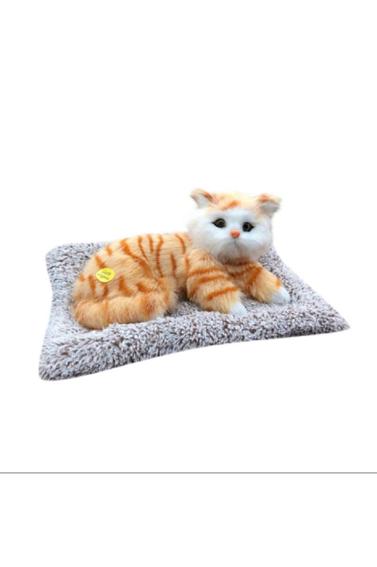 Simülasyon Kedi Peluş Oyuncak Aktif Karbon Gerçekçi Kedi Bambu Kömür Arıtma Gerçek Hayat Peluş