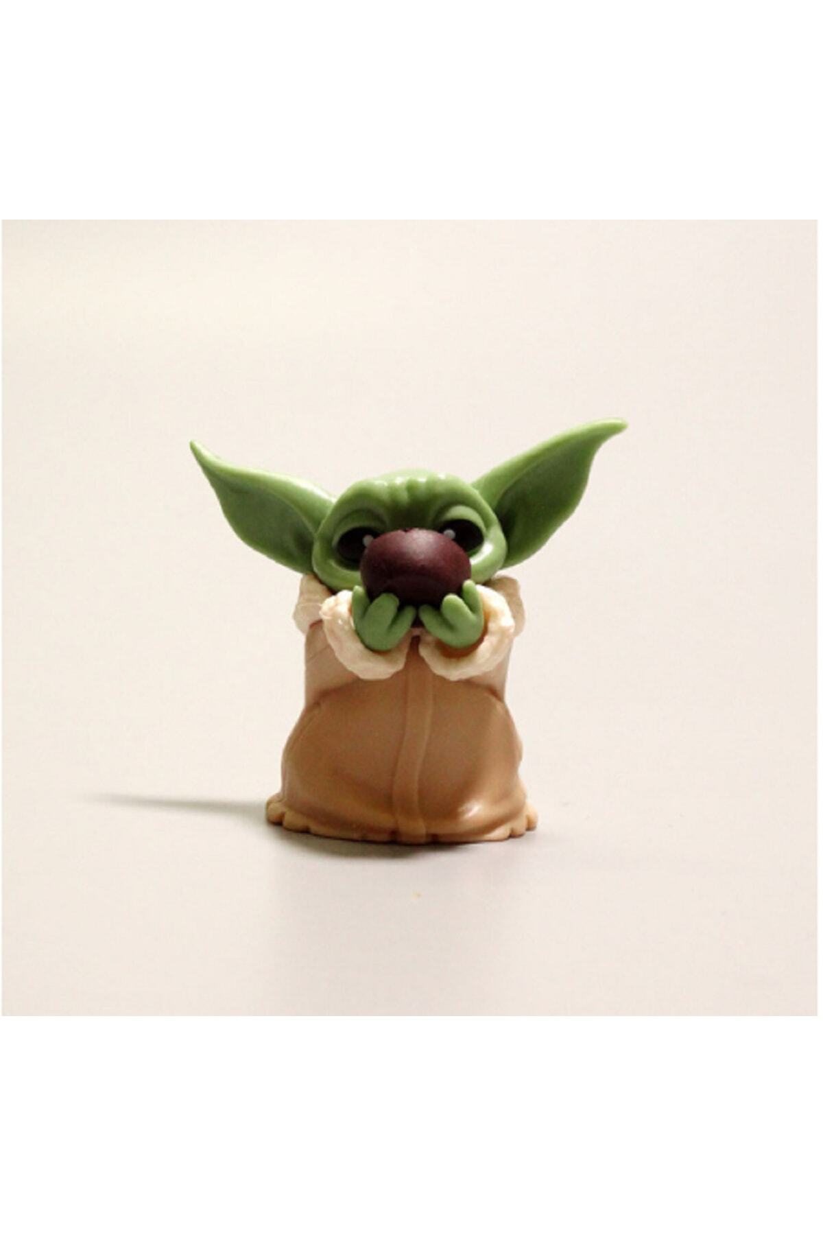 6 Adet/takım Disney Bebek Yoda Hareketli Oyuncak Bebekler Anime 5-6cm Star Wars Kawai Mini Dekor