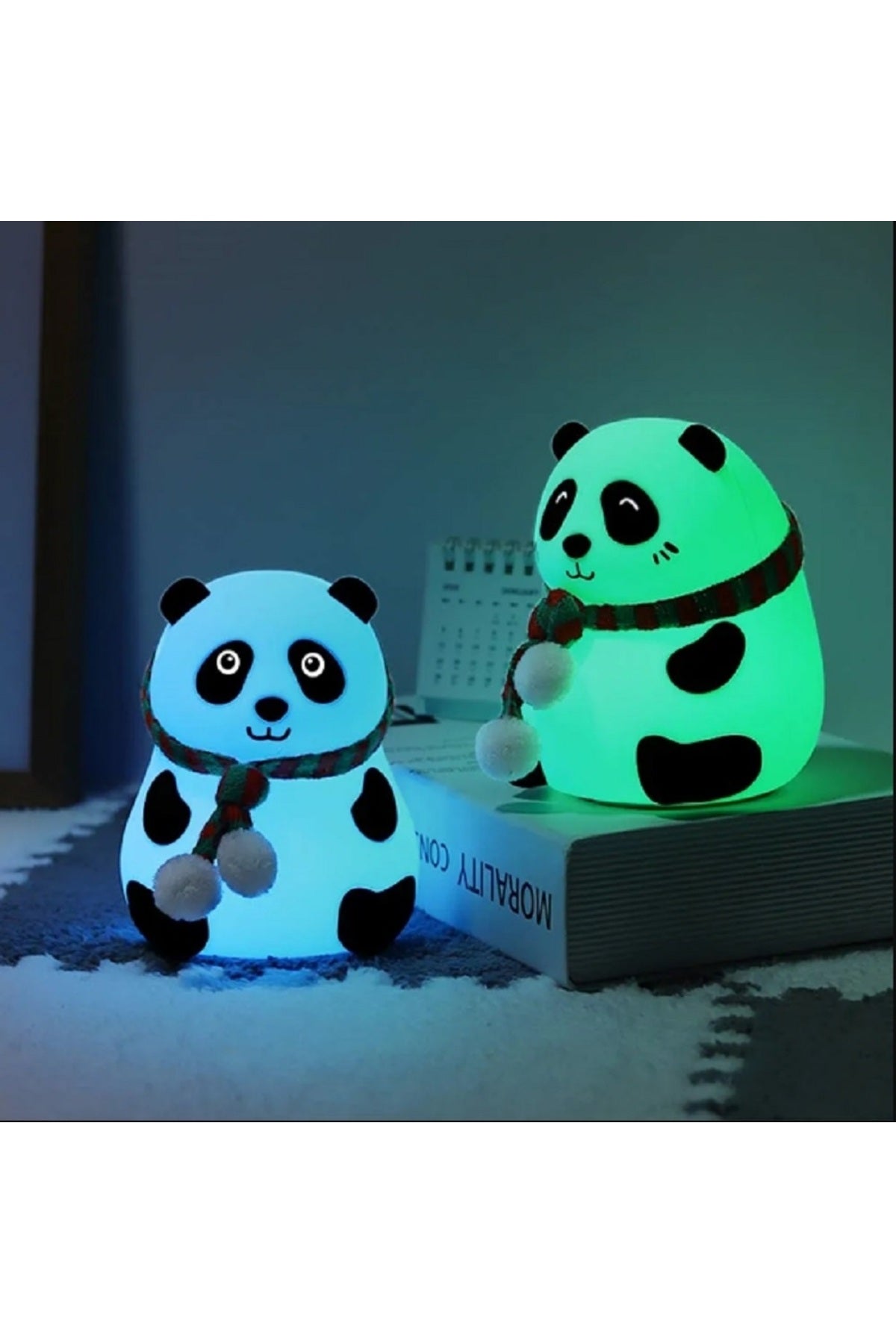 Dokunmatik Karikatür Sensör Panda LED Gece Lambası USB Şarj Bebek Uyku Kreş Lamba