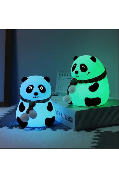 Dokunmatik Karikatür Sensör Panda LED Gece Lambası USB Şarj Bebek Uyku Kreş Lamba