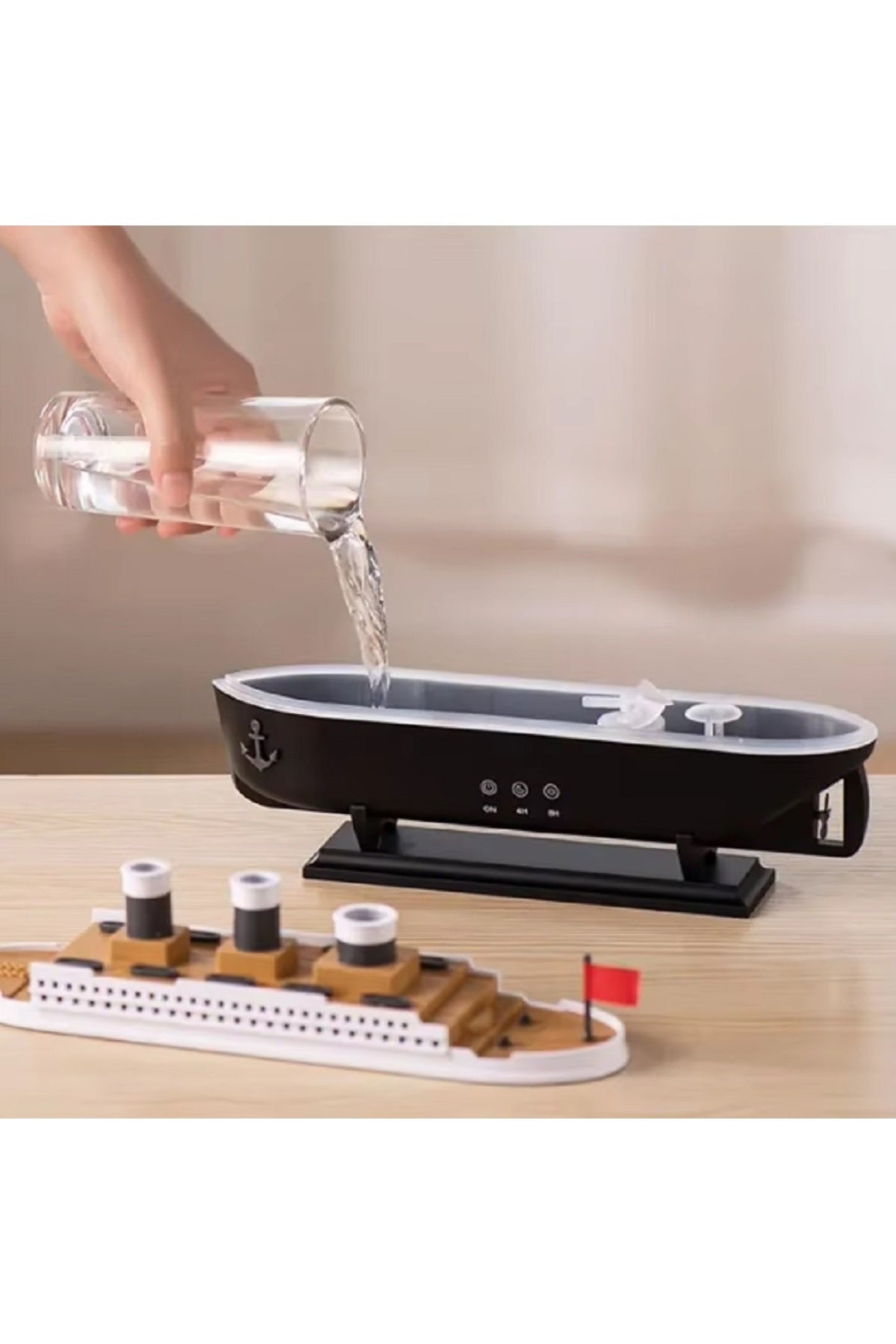 250 ml Titanic Gemi Modeli Hava Nemlendirici Aromaterapi Ev Uçucu Yağ Difüzörü