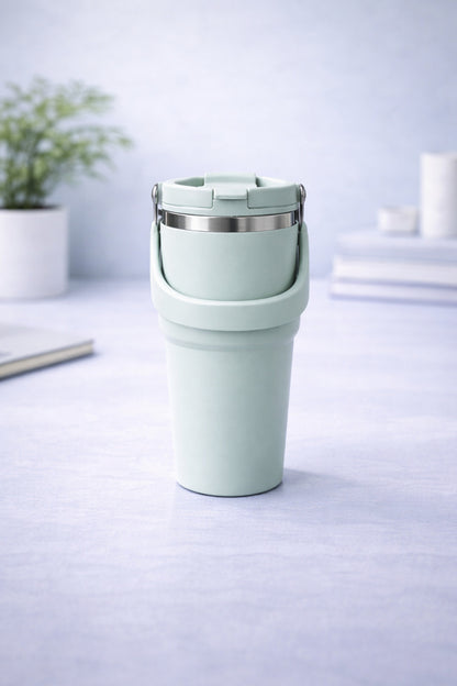 700 Ml Taşıma Kulplu Çelik Termos Mug Vakumlu Isı Yalıtımlı Sızdırmaz Dayanıklı Bardak