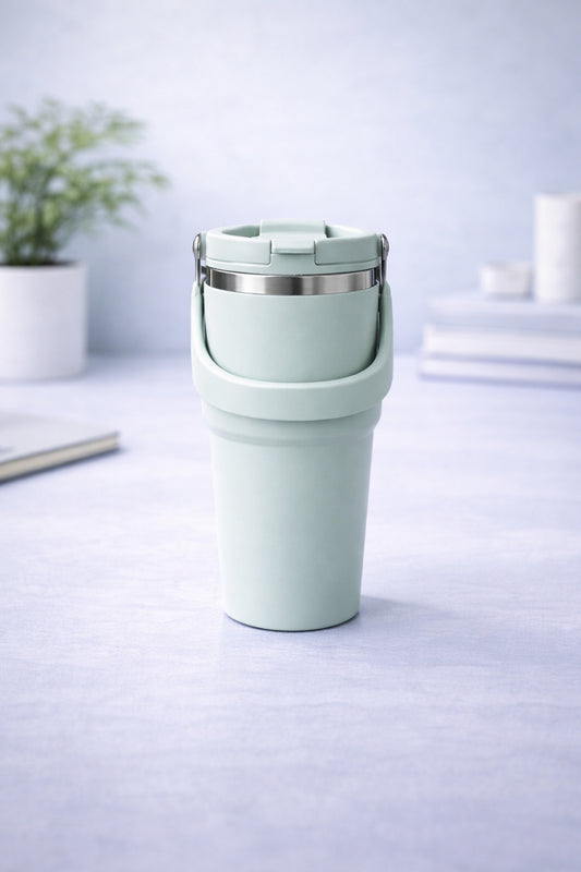 700 Ml Taşıma Kulplu Çelik Termos Mug Vakumlu Isı Yalıtımlı Sızdırmaz Dayanıklı Bardak