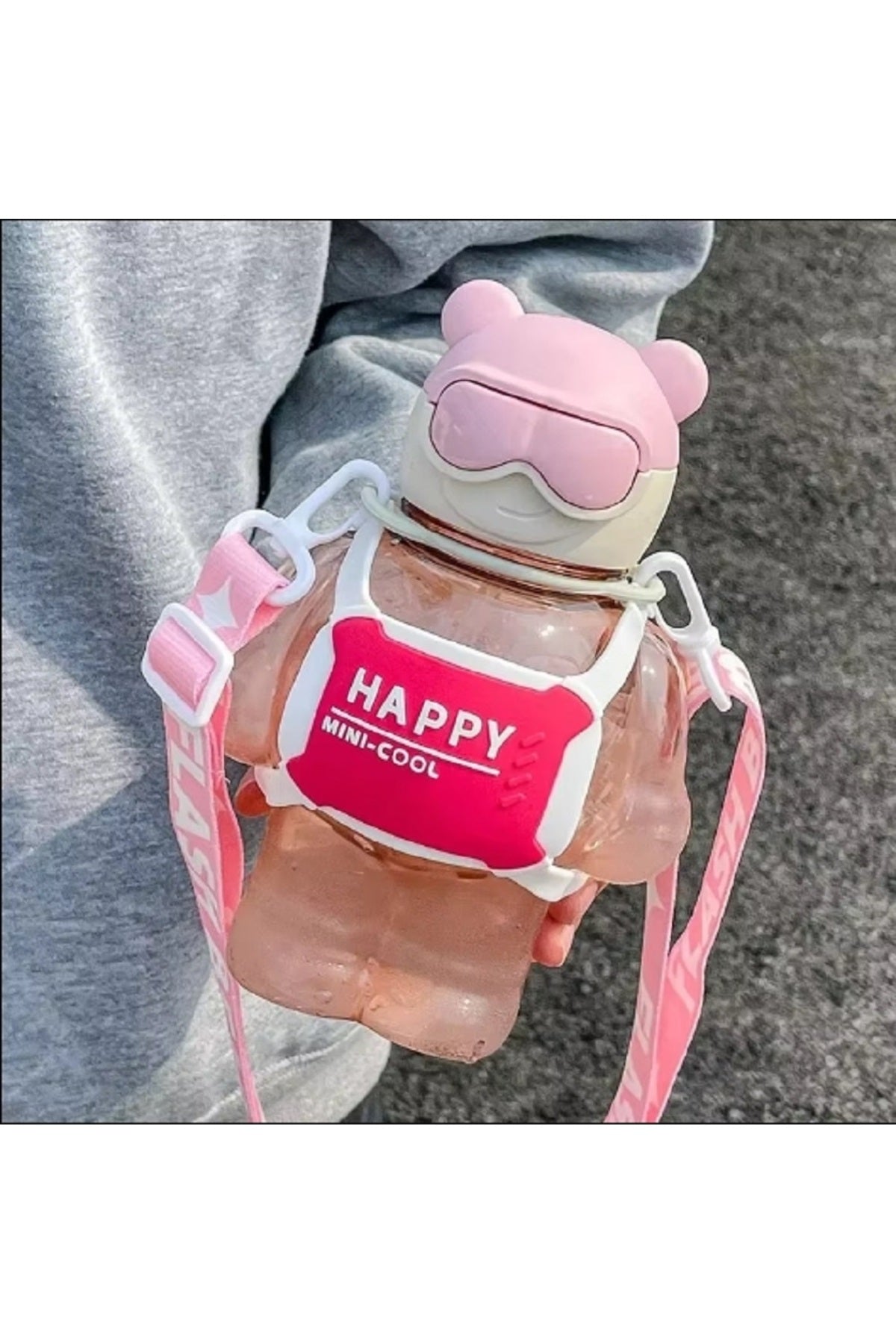 850 ml Spor Samanlı Şişe Büyük Kapasiteli Plastik Su Bardağı Seyahat için Taşınabilir Sırt Çantası