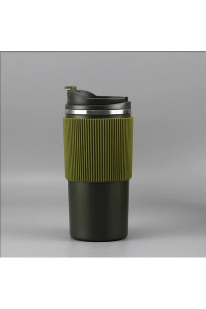 450ml Silikon Kol 304 Paslanmaz Çelik Termos Taşınabilir Coffe Cup