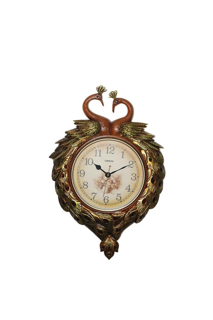 Özel Tasarım Tavus Kuşu Modelli Polyester Asmalı Duvar Saati