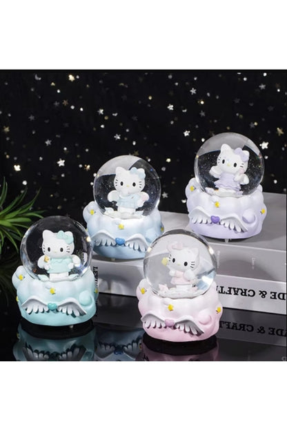 4'lü Sevimli Hello Kitty Pochacco Mini Aydınlık Kristal Top Sanrio Çocuk Kar Küresi