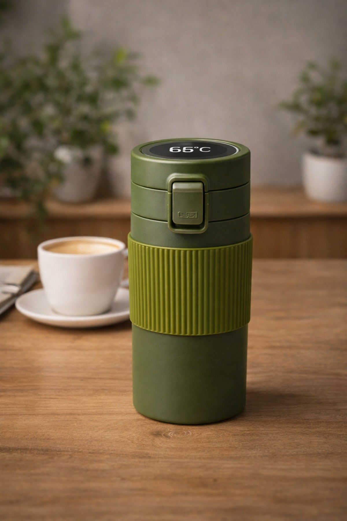 500 Ml Dijital Göstergeli Çelik Termos Mug Vakumlu Isı Yalıtımlı Sızdırmaz Kapak Bardak