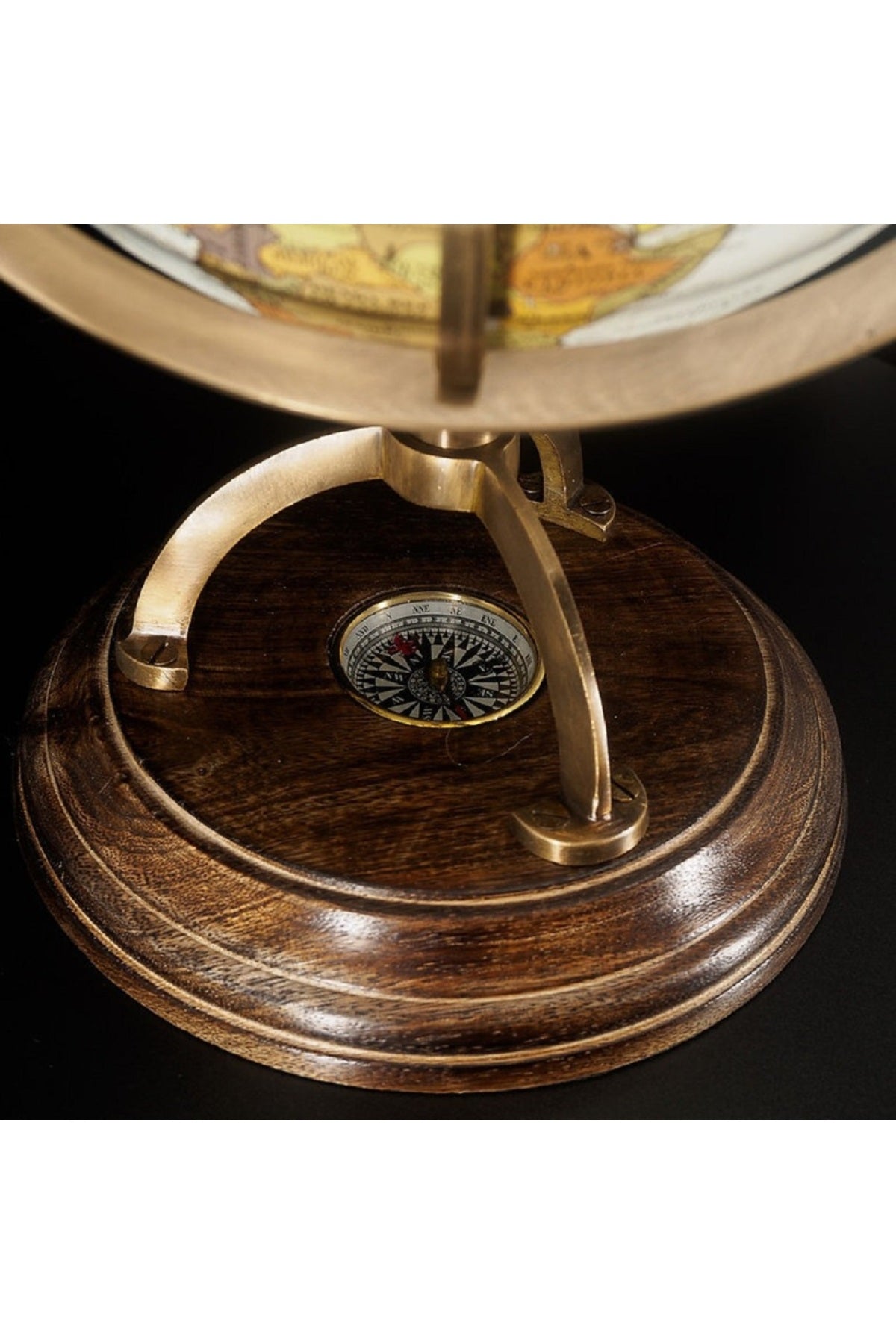 Özel Tasarım Viktoryen Dönem Pusulalı Pirinç İşleme Büyük Boy Retro Dünya Küre