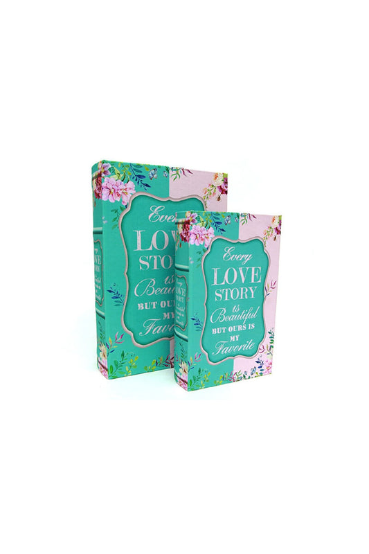 Kutu Kitap Love Story 2'li Set Süsler Ev Oturma Odası TV kabine Masaüstü Ofis Dekorasyon