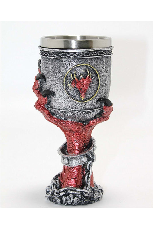 Orta Çağ Ejderha Figürlü 3D Kabartmalı Fantasy Kadeh Bardak Metal İç Hazneli Dekoratif Koleksiyon