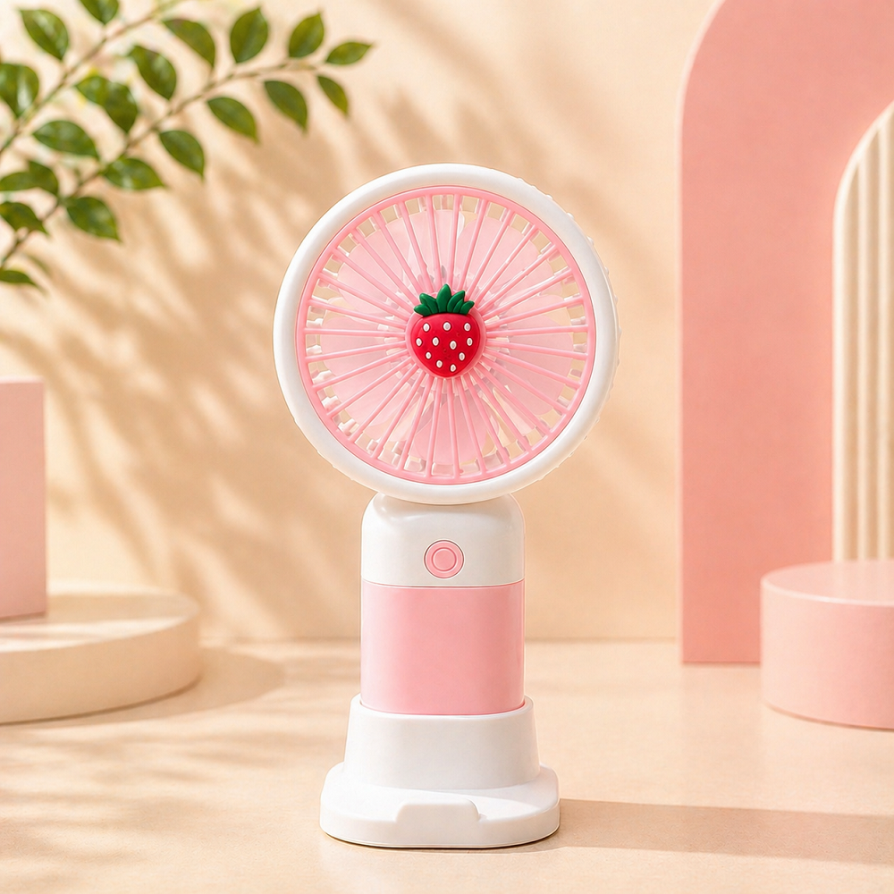 Sevimli Mini Masaüstü Fan USB Şarjlı Taşınabilir Sessiz El Fanı Renkli Tasarım