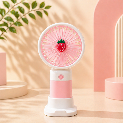 Sevimli Mini Masaüstü Fan USB Şarjlı Taşınabilir Sessiz El Fanı Renkli Tasarım