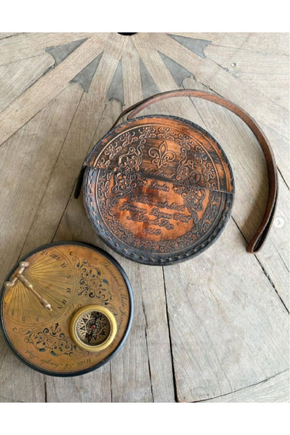 Dollond London 1920 Retro Pirinç Güneş Saati Ve Masa Pusulası