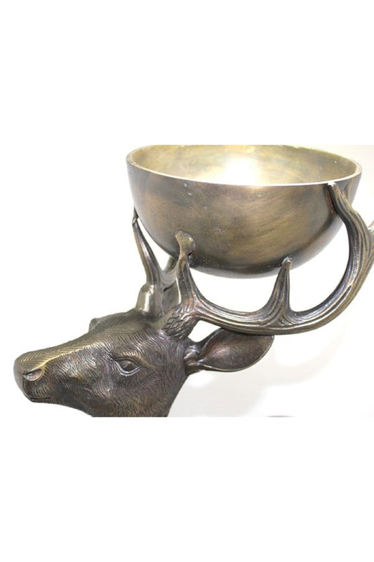 Özel Yıldönümü Metal Tasarımlı Geyikli Kase 77cm