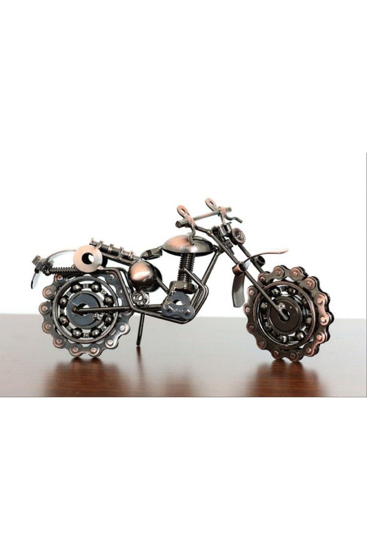 Vintage Ferforje Motosiklet Modeli Süsleme El Yapımı Metal El Sanatları Ev Dekorasyon