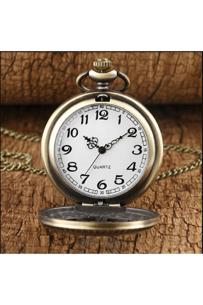 Steampunk Retro Hollow Büyük Sayılar Zincirli Köstekli Cep Saati