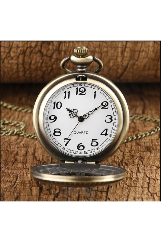 Steampunk Retro Hollow Büyük Sayılar Zincirli Köstekli Cep Saati